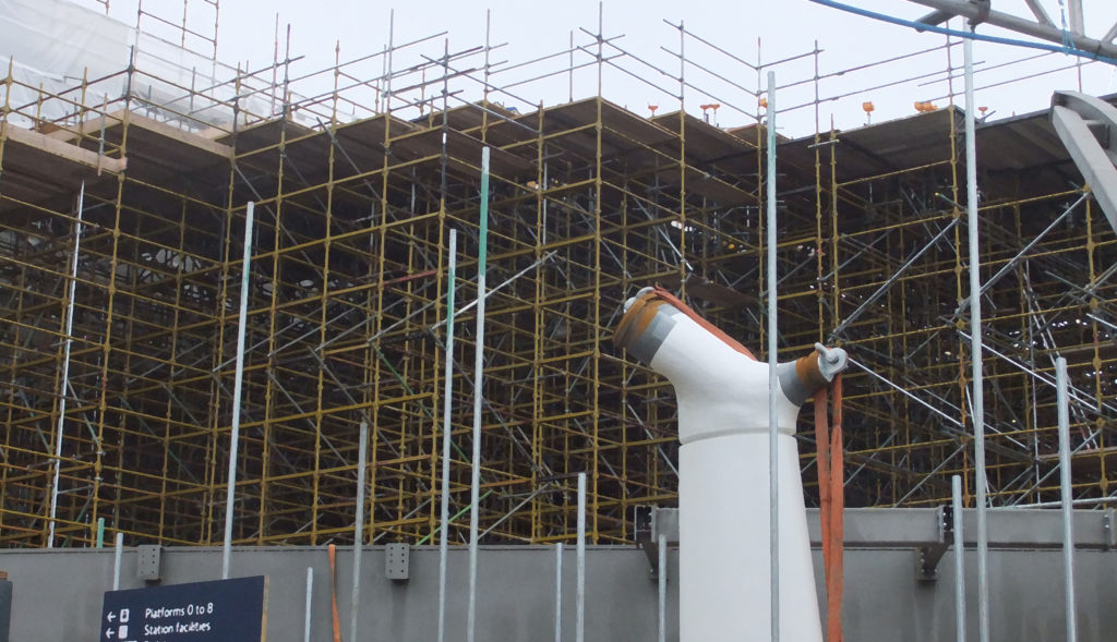 Much scaffolding, King's Cross Station, London