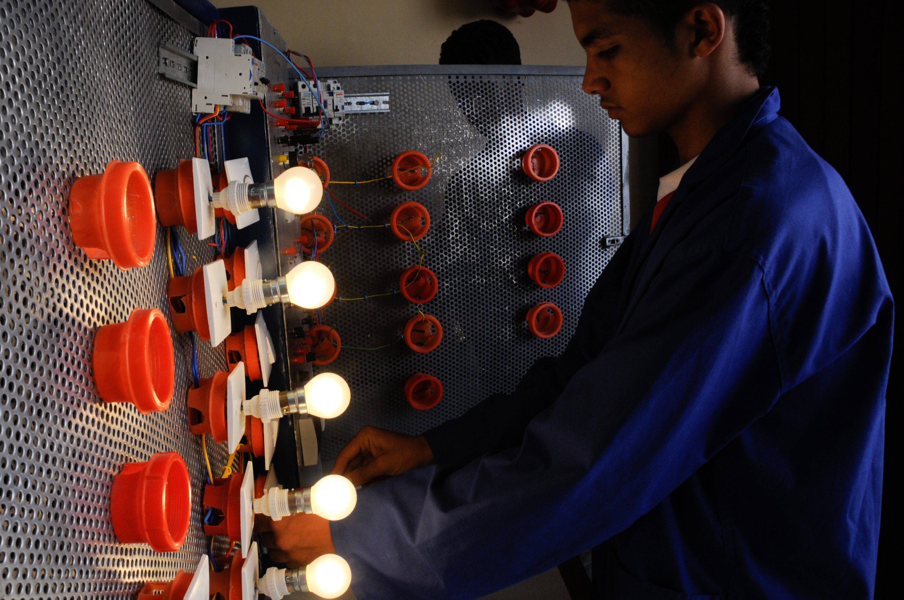 Young man at a vocational education and training center, Marrakesh, Morocco. © Dana Smillie / World Bank
