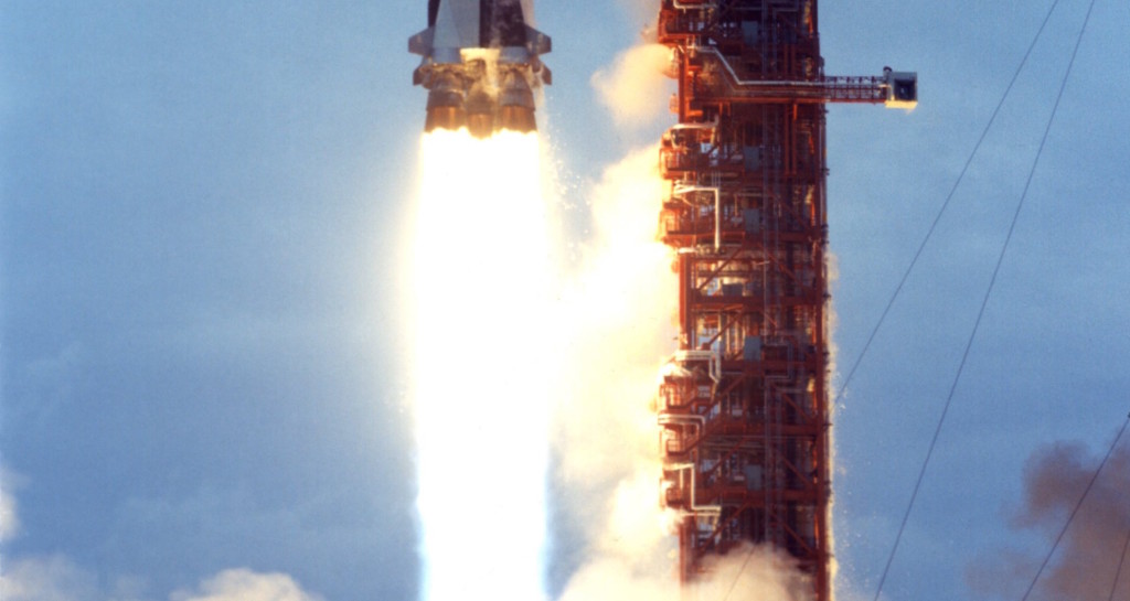 The last Saturn V launch carried the Skylab space station to low Earth orbit in place of the third stage (Wikipedia/public domain)