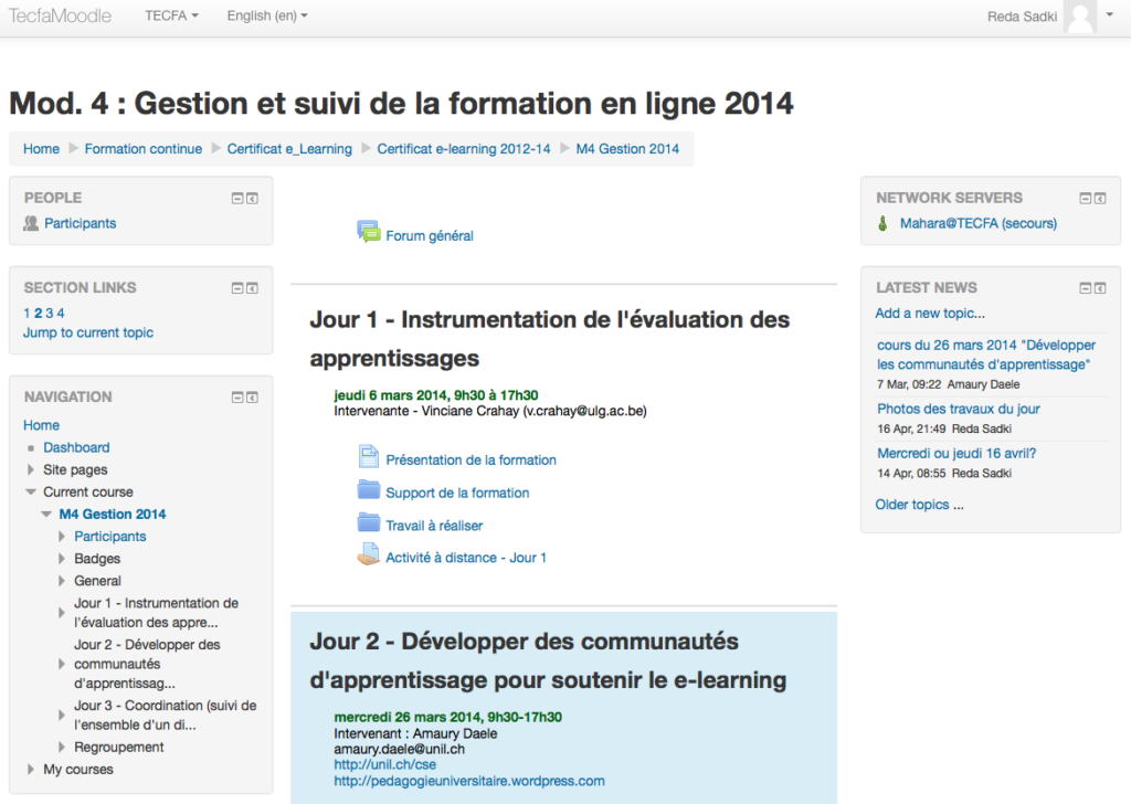 A linear sequence of assignments in Moodle