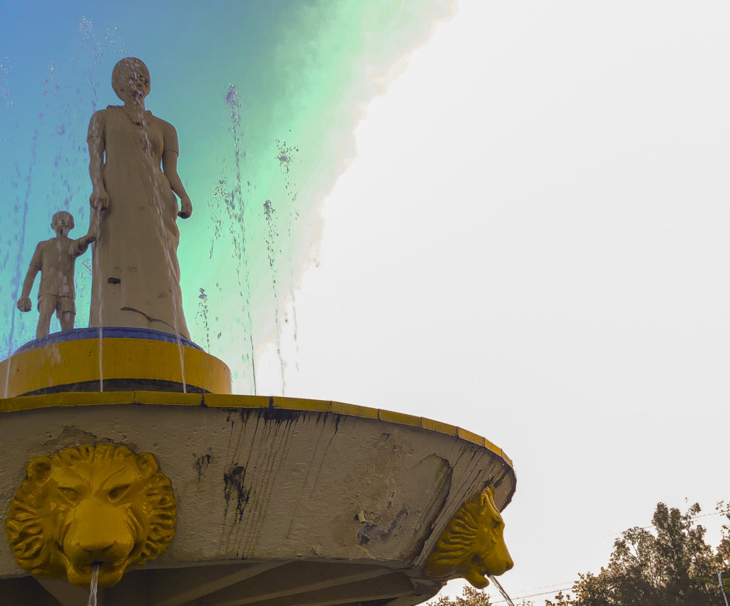Mother and child. Fountain on the roundabout, Kigali Convention Centre, Rwanda (personal collection)