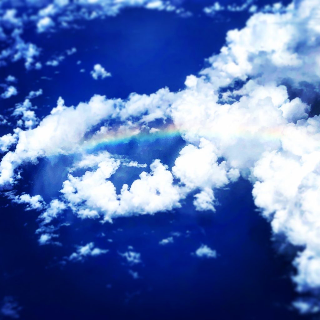blue skies and rainbow
