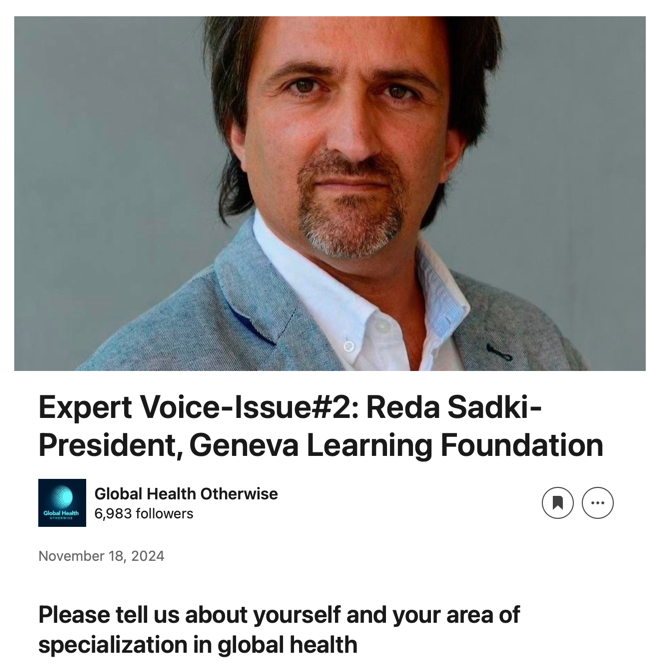 Global Health Otherwise interviews Reda Sadki